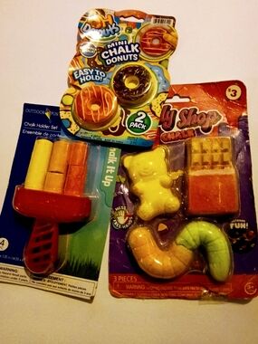 Playful Mini Chalk Donuts & Food Toy Set